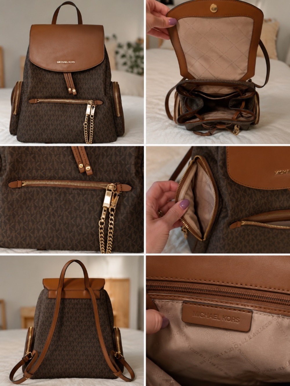 Michael Kors MK signature coated canvas backpack